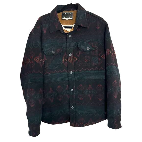 Jachs New York Sherpa-Lined Wool-Blend Aztec Shacket Size Large - Picture 1 of 7
